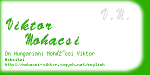 viktor mohacsi business card